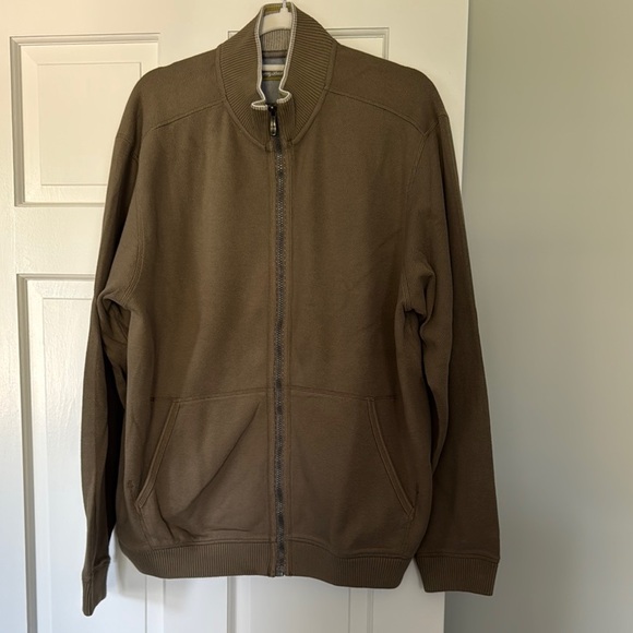 Tommy Bahama Brown Zip Up Sweater. Size L - Picture 1 of 5